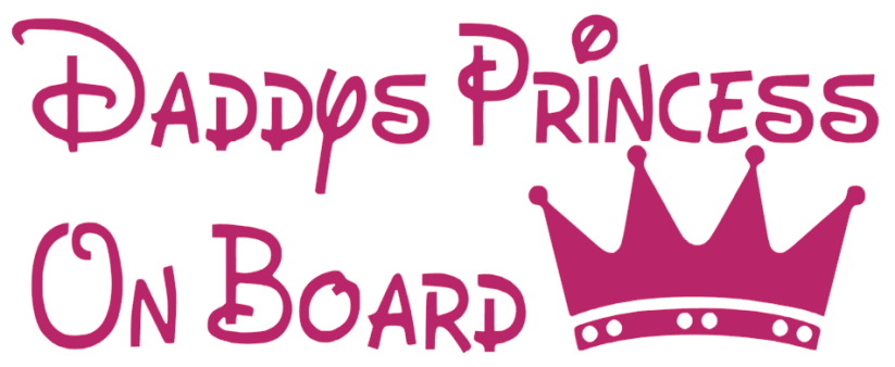 Samolepka na auto Daddys princess on board - barva samolepky: růžová