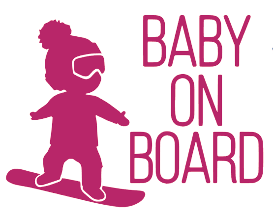 Samolepka na auto Baby on board 14 - barva samolepky: růžová