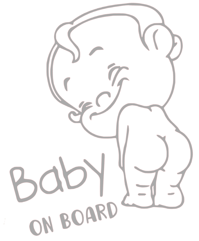 Samolepka na auto Baby on board 24 - barva samolepky: červená