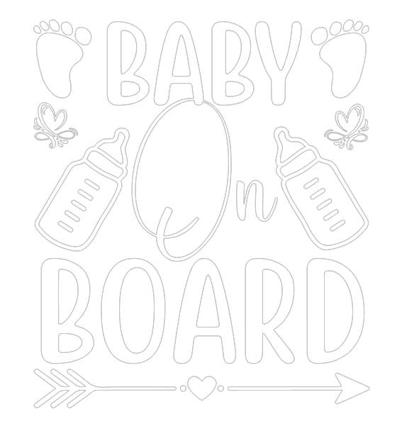 Samolepka na auto Baby On Board 5 - barva samolepky: černá