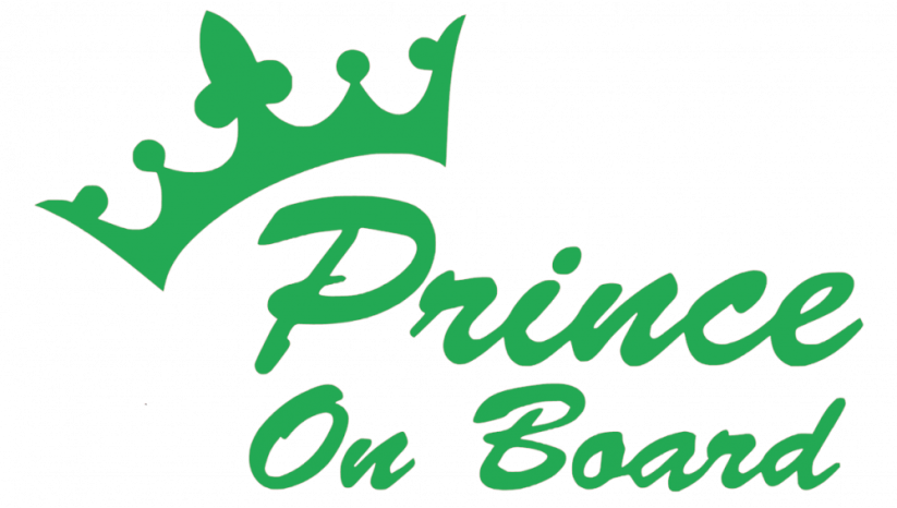 Samolepka na auto Prince on board - barva samolepky: růžová