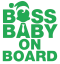 Samolepka na auto Boss baby on board - barva samolepky: bílá