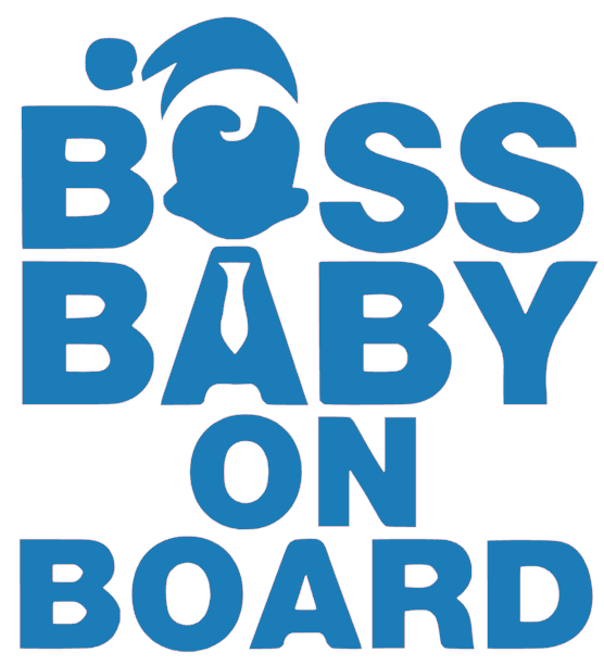 Samolepka na auto Boss baby on board - barva samolepky: bílá