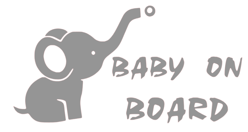 Samolepka na auto Baby on board 13 - barva samolepky: černá