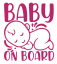 Samolepka na auto Baby On Board 3 - barva samolepky: bílá