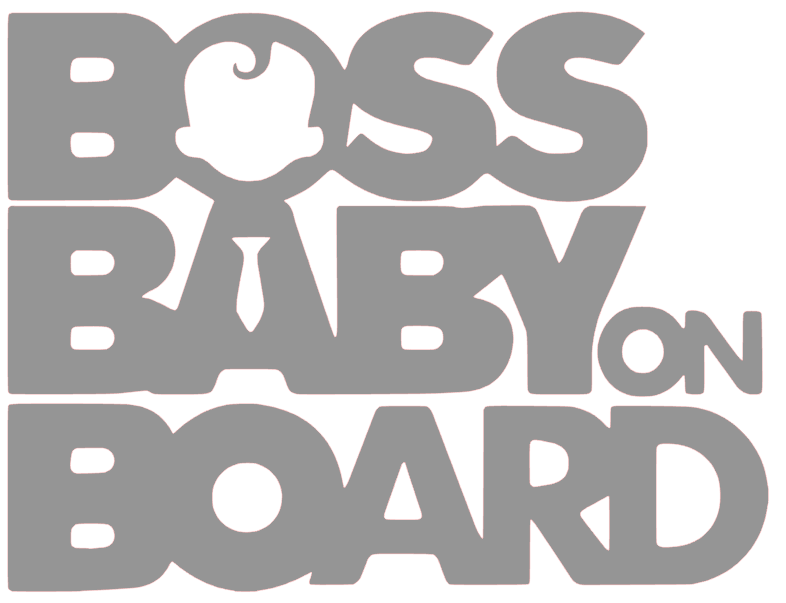 Samolepka na auto Boss baby on board 2 - barva samolepky: bílá
