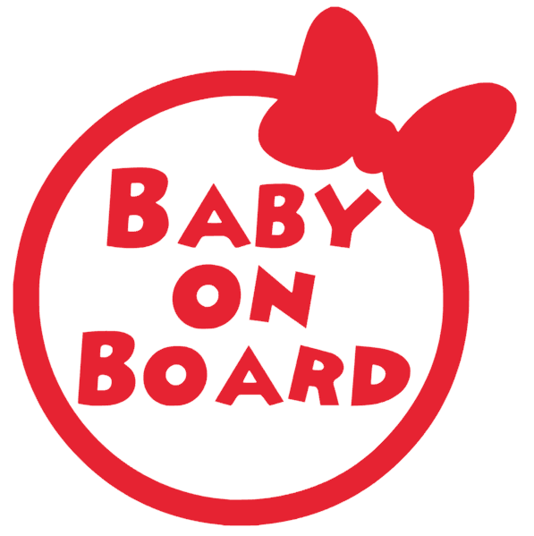 Samolepka na auto Baby on board 17 - barva samolepky: růžová