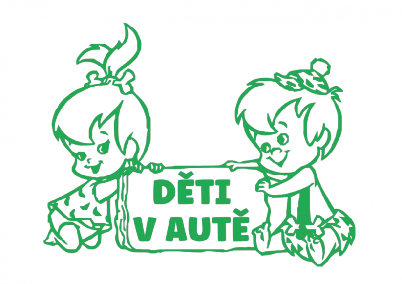 Samolepka na auto Děti v autě - barva samolepky: bílá