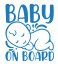 Samolepka na auto Baby On Board 3 - barva samolepky: bílá