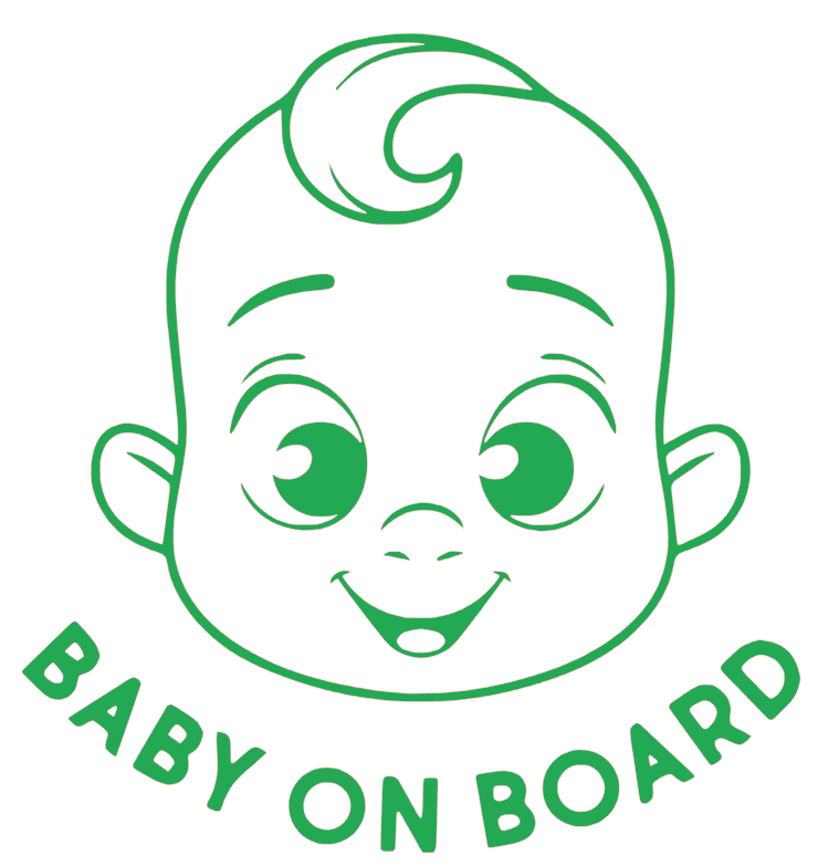 Samolepka na auto Baby on board 15 - barva samolepky: růžová