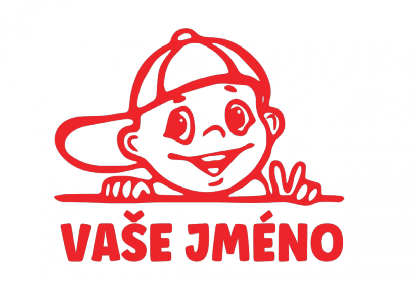 Samolepka na auto Kluk s kšiltovkou - jméno