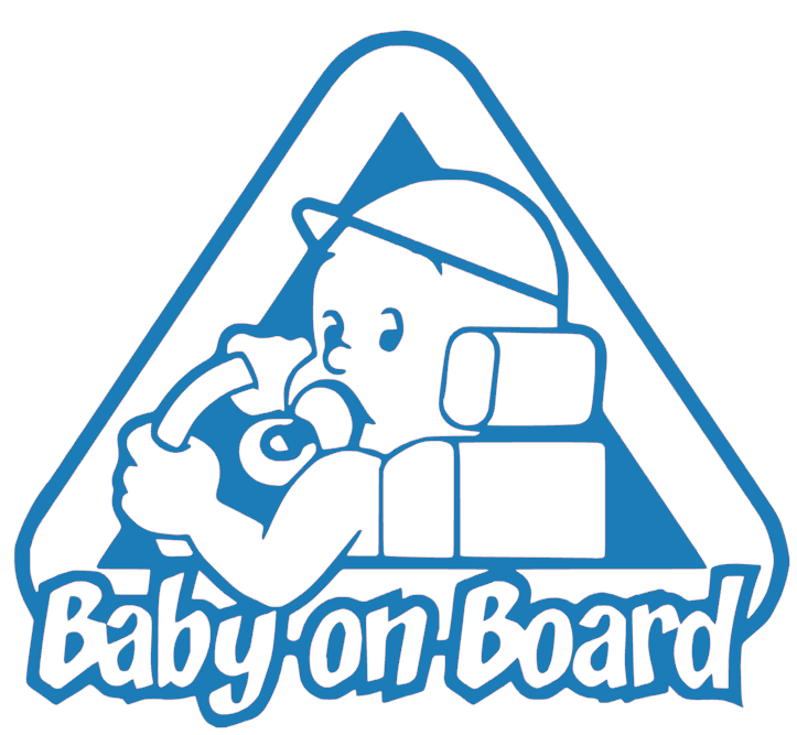 Samolepka na auto Baby on board 21 - barva samolepky: červená