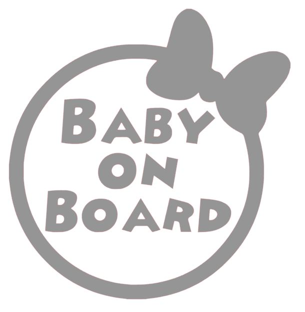 Samolepka na auto Baby on board 17 - barva samolepky: šedá