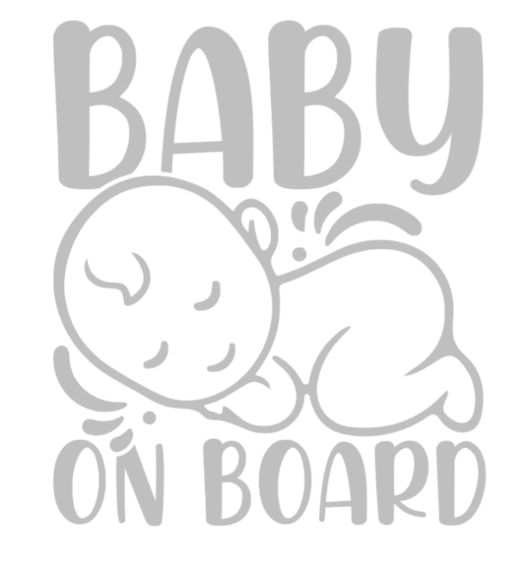 Samolepka na auto Baby On Board 3 - barva samolepky: bílá