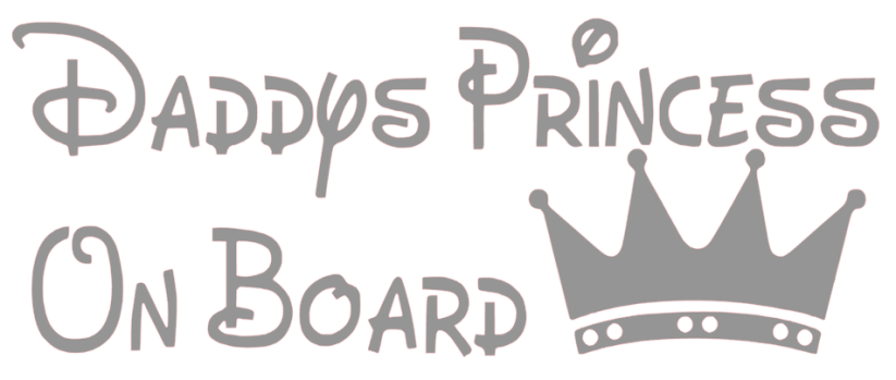 Samolepka na auto Daddys princess on board - barva samolepky: červená