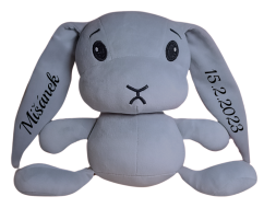 ČESKÝ 30cm plyšový králíček s potiskem - styl 5