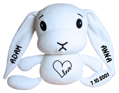 ČESKÝ 30cm plyšový králíček s potiskem - styl 4