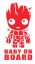 Samolepka na auto Groot On Board - barva samolepky: červená
