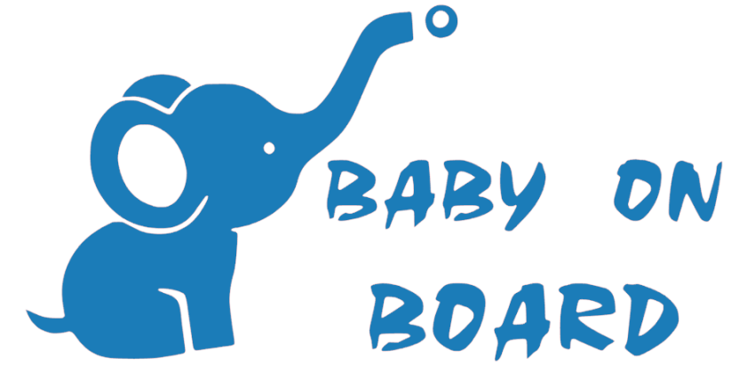 Samolepka na auto Baby on board 13 - barva samolepky: černá