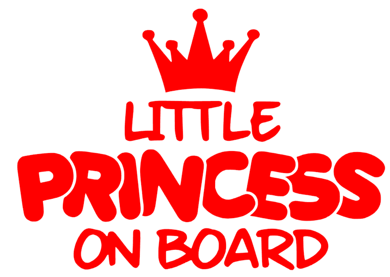 Samolepka na auto Little princess on board - barva samolepky: růžová