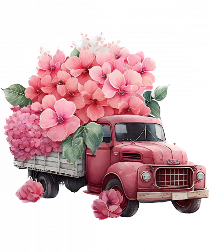 Nažehlovačka auto s květinami 3