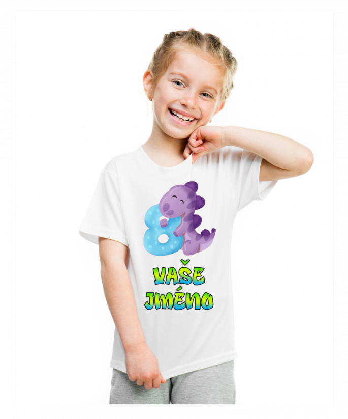 Nažehlovačka dinosaur s číslem a jménem