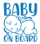 Samolepka na auto Baby On Board 3 - barva samolepky: šedá