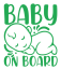 Samolepka na auto Baby On Board 3 - barva samolepky: bílá