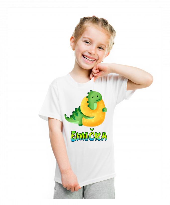 Nažehlovačka dinosaur s číslem a jménem