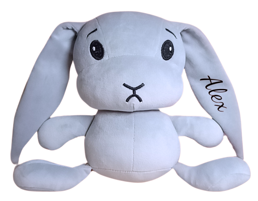 ČESKÝ 30cm plyšový králíček s potiskem - styl 6