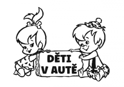 Samolepka na auto Děti v autě