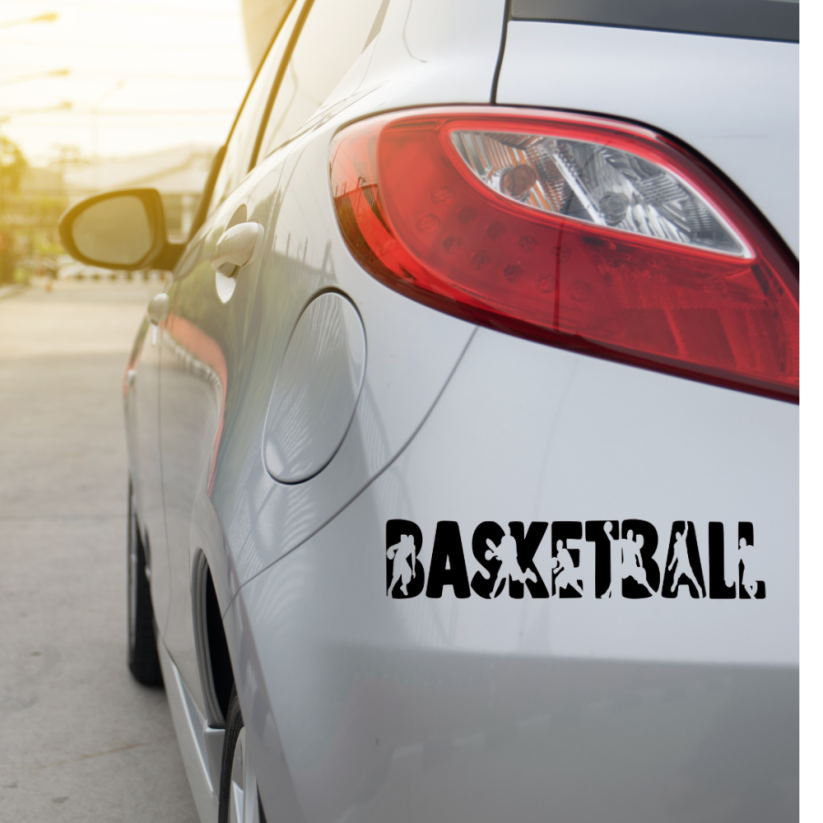 Samolepka na auto Basketball - barva samolepky: šedá