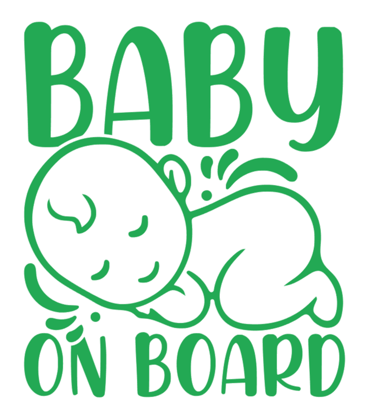Samolepka na auto Baby On Board 3 - barva samolepky: bílá