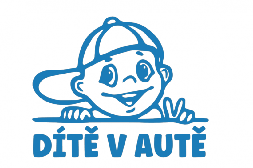 Samolepka na auto Kluk s kšiltovkou - dítě v autě - barva samolepky: černá