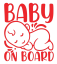 Samolepka na auto Baby On Board 3 - barva samolepky: bílá