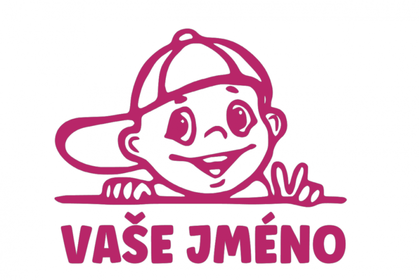 Samolepka na auto Kluk s kšiltovkou - jméno