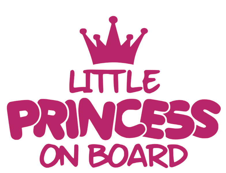Samolepka na auto Little princess on board - barva samolepky: růžová