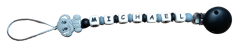 Silikonový klip na dudlík černo - šedý - sloník
