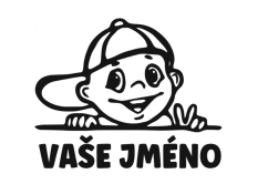 Samolepka na auto Kluk s kšiltovkou - jméno