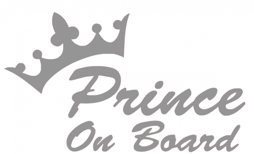 Samolepka na auto Prince on board - barva samolepky: růžová