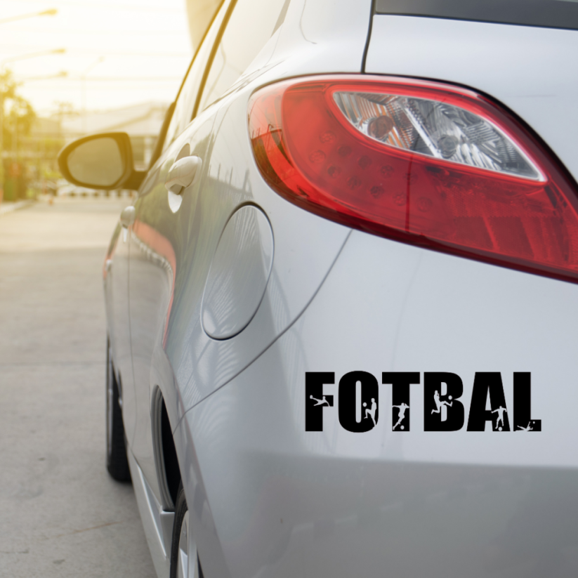 Samolepka na auto Fotbal - barva samolepky: růžová