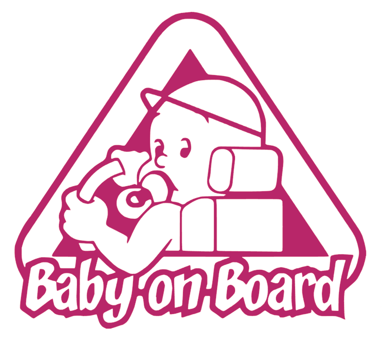 Samolepka na auto Baby on board 21 - barva samolepky: červená