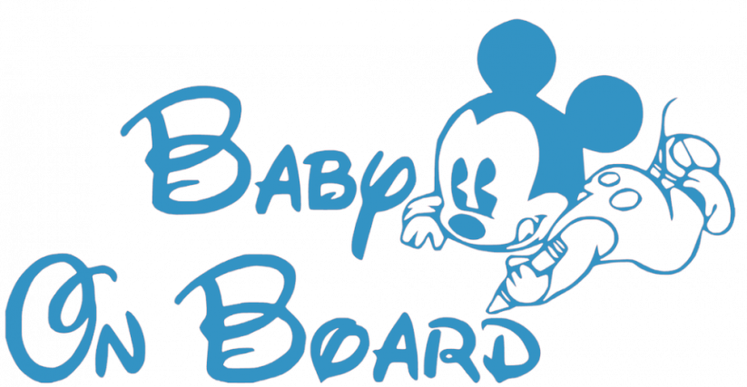 Samolepka na auto Baby on board 19 - barva samolepky: černá