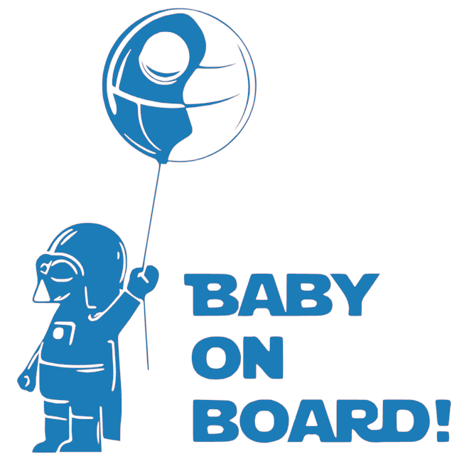 Samolepka na auto Baby on board 22 - barva samolepky: modrá
