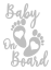 Samolepka na auto Baby On Board 4 - barva samolepky: černá