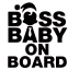 Samolepka na auto Boss baby on board - barva samolepky: černá