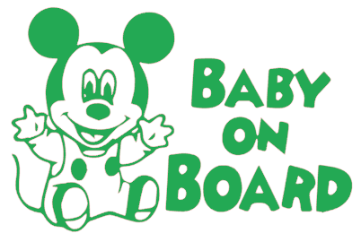 Samolepka na auto Baby on board 18 - barva samolepky: zelená