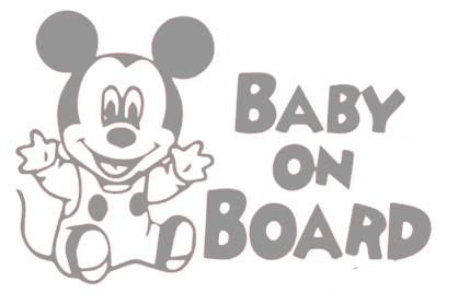 Samolepka na auto Baby on board 18 - barva samolepky: bílá