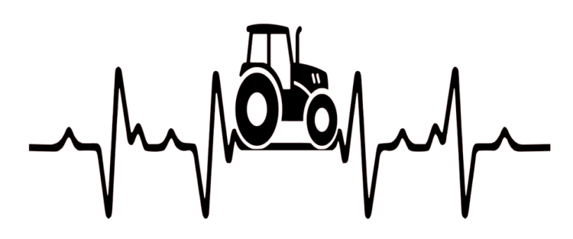 Samolepka na auto traktor love - barva samolepky: červená