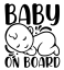 Samolepka na auto Baby On Board 3 - barva samolepky: bílá